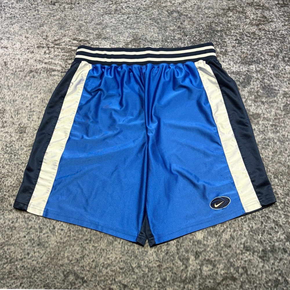 Vintage Nike Dazzle Basketball Shorts Mens XL Blue Athletic Gym Baggy 90s